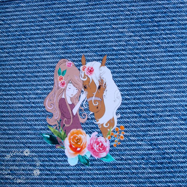 50 cm French Terry Panel "In Love" by From Heart to Needle