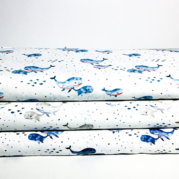 Bomuldsjersey kollektion "Ocean Breeze" hval