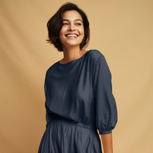 Viscose fra Light & Lush solid col.03 navy