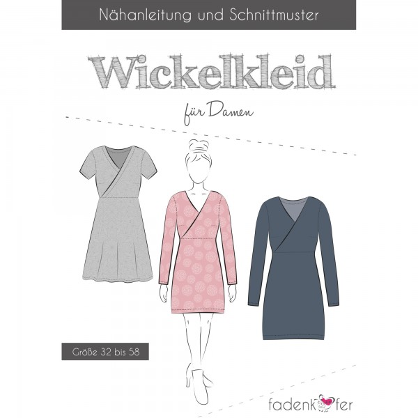 Snitmønster Kjole “Wickelkleid“ Dame str 32 - 58