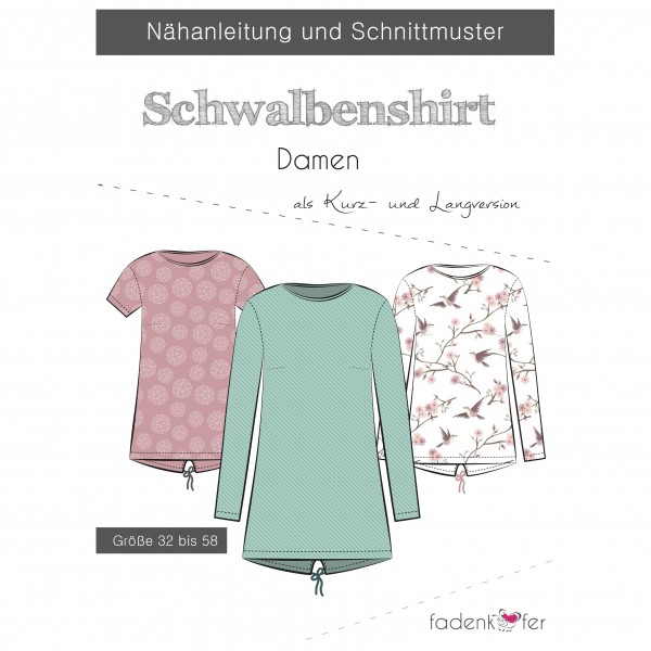 Snitmønster Shirt “Schwalbenshirt“ Dame str 32...