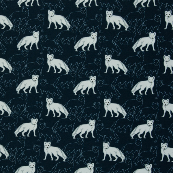 Bomuldsjersey "Arctic animals" Polarwolf