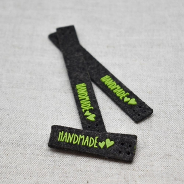 Filt Label "Handmade" grøn 10 x 80 mm