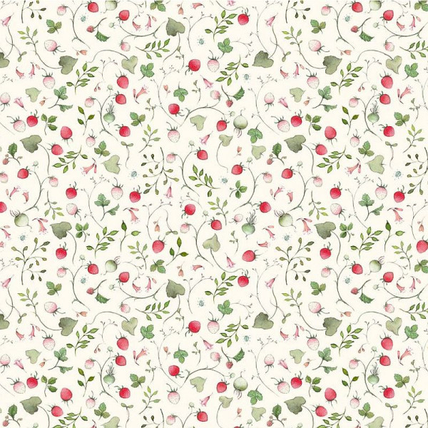 Baumwollstoff "Erdbeerfeld" von acufactum