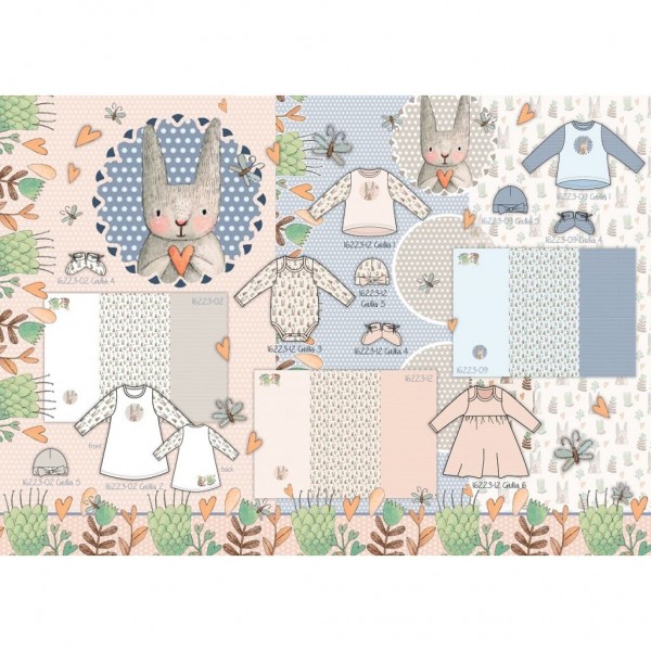 115 cm Jersey-Panel "Cute rabbit" by Stenzo