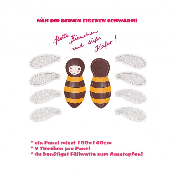 100 cm Bomuld-Panel "Puppentierchen" fra Susalabim
