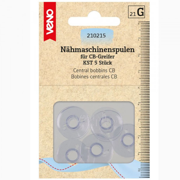 5 Nähmaschinenspulen CB (Central bobbins)