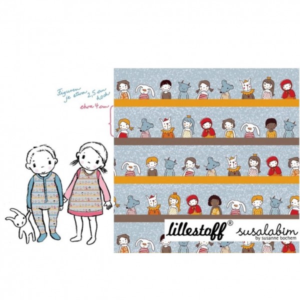 BIO-French Terry "Girls and friends - buntpastell" by Susalabim
