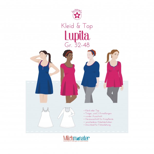 Snitmønster Kjole og Shirt “Lupita“ str 32 - 48