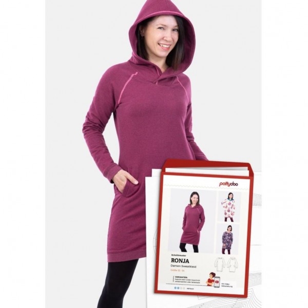 Symønster Pattydoo Hoodie-Kjole "Ronja" str 32 - 54