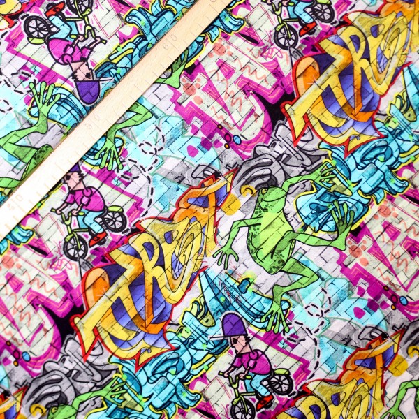 Bomuldsjersey "Graffiti"