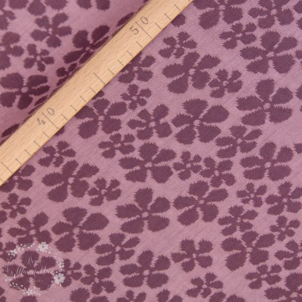 Doubleface-Uld-Jacquard "Blomster"