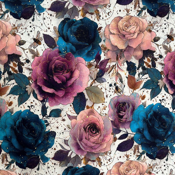 BIO-Bomuldsjersey "Spring roses"
