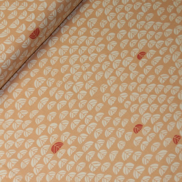 BIO-Canvas “Hidden Garden - apricot" fra Birch Fabrics