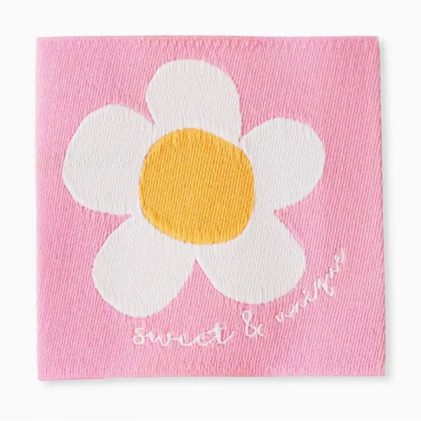 Vævet etiket "Sweet & Unique" 35 x 35 mm