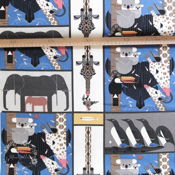 BIO-Canvas “Charley Harpers Zoo Babys“ fra Birch Fabrics