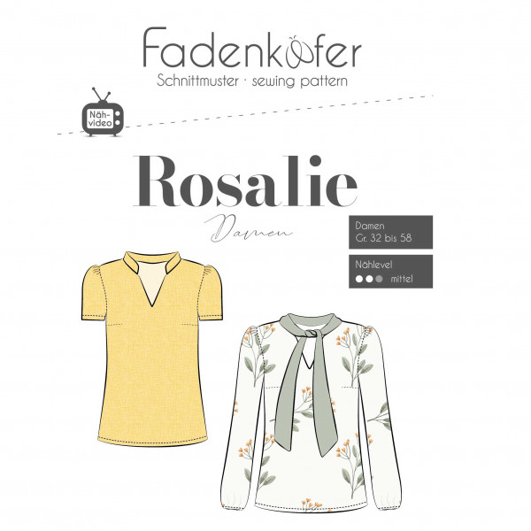 Snitmønster Bluse "Rosalie" Damen str 32 - 58