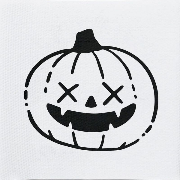 Vævet etiket "Græskar" 35 x 35 mm