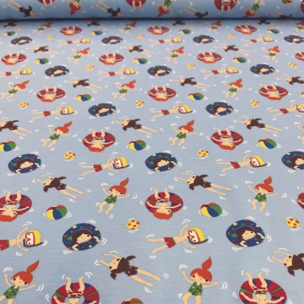 Bomuldsjersey "Svømmehal"