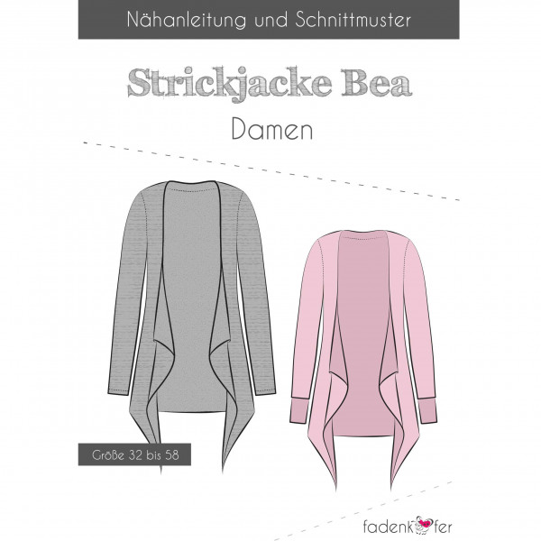 Snitmønster Jakke “Strickjacke Bea“ Dame str 32...