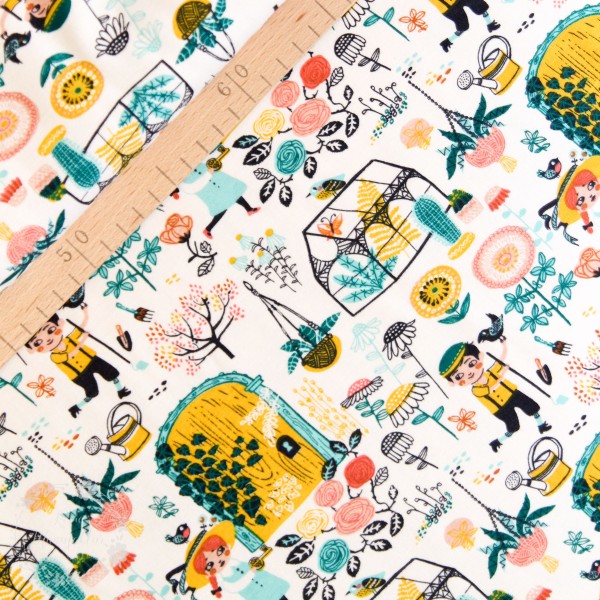 BIO-Bomuldsjersey “Hidden Garden Knit - kmi10“ fra Birch Fabrics