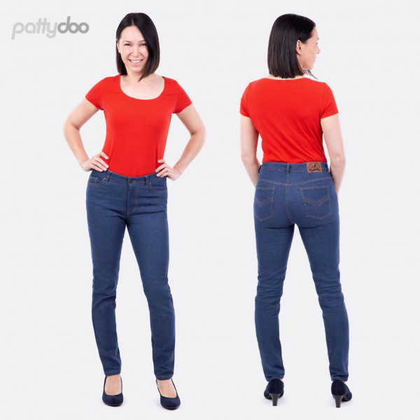 Snitmønster Dame Jeans regular waist "1 & 2" by pattydoo str 32 - 54