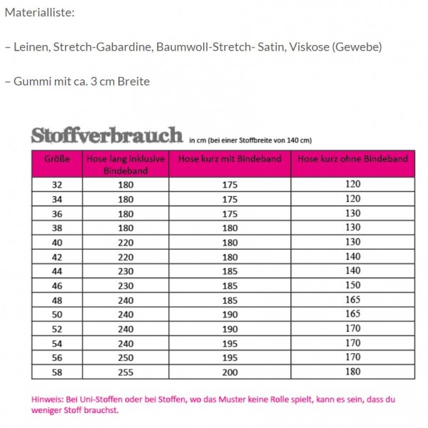 Snitmønster Dame-Bukser "Nora" str 32 - 58