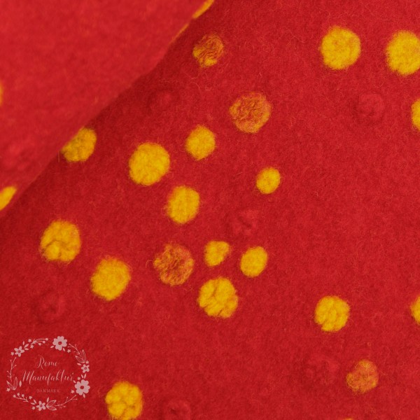 Uld “Port Pino“ rød/gul med prikker