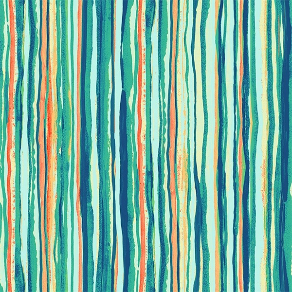 Bomuld "Citrus Garden - Fancy Stripes TE1" by RJR Fabrics