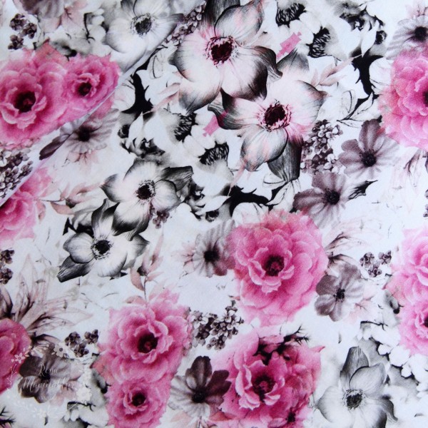 Bomuldsjersey "Old roses"