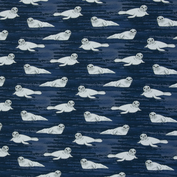 Bomuldsjersey "Arctic animals" Seehund