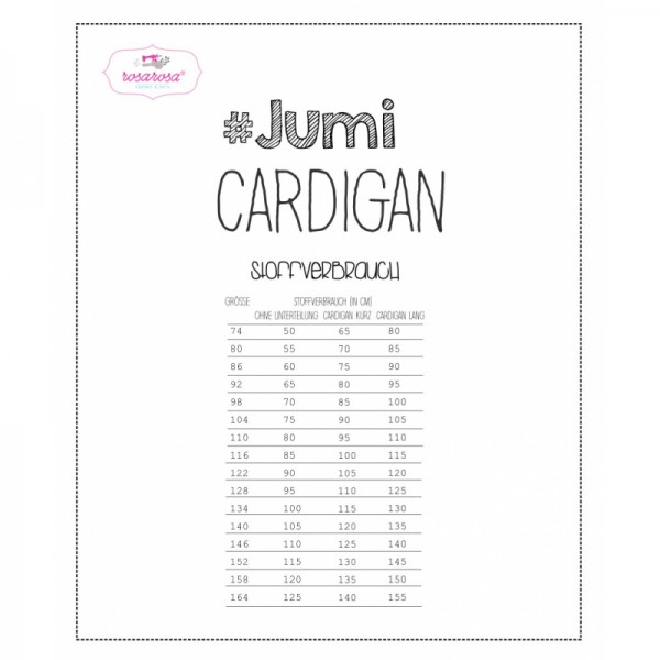 Snitmønster Kids-Cardigan “Jumi“ str 74 - 164