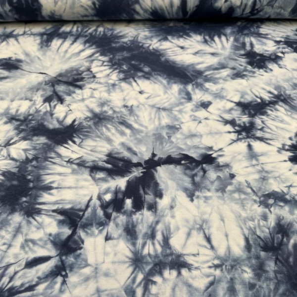 Bomuldsjersey "Batik" blue