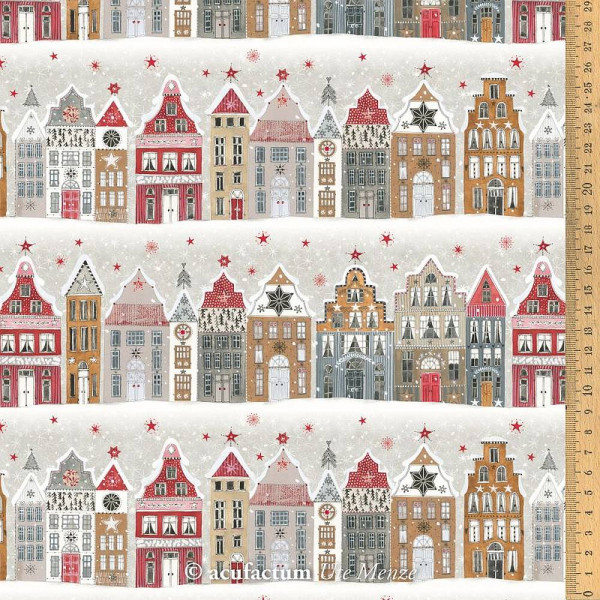 Baumwollstoff "Weihnachtsstadt" von acufactum