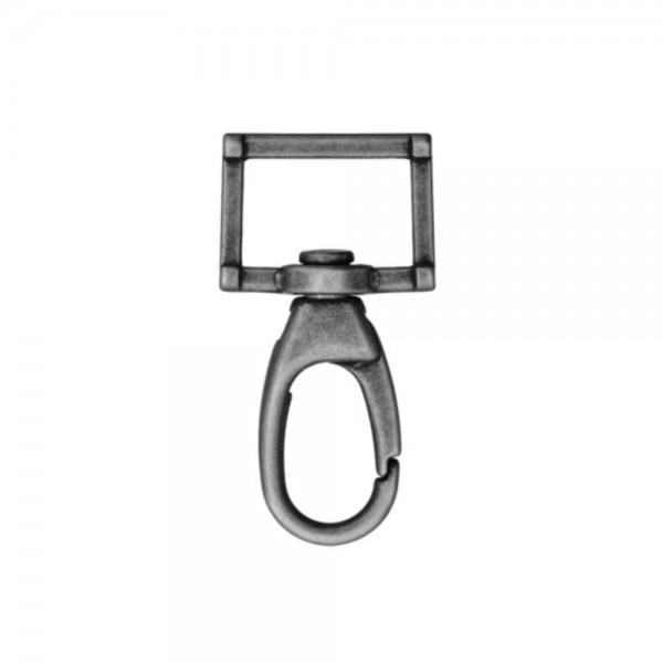 D-Ring "Rektangel med karabinhage" gunmetal 25 mm