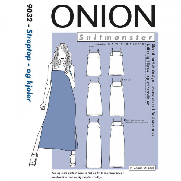 Snitmønster Onion 9032 "Stroptop- og kjoler" str XL - 5XL