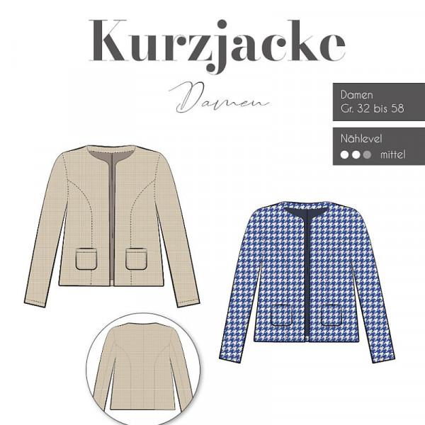 Snitmønster Kortjakke "Kurzjacke" Damen str 32...