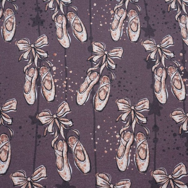 BIO-Bomuldsjersey "Ballettschuhe" brun