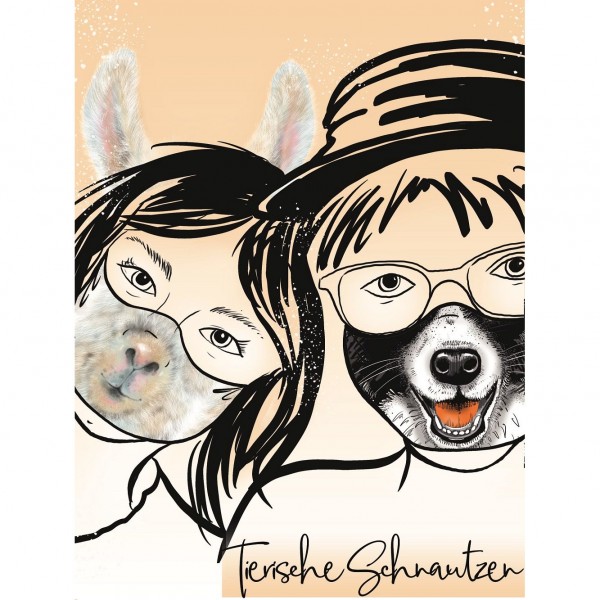 100 cm BIO-Bomuld-Panel "Tierische Schnauzen" fra Tante Gisi