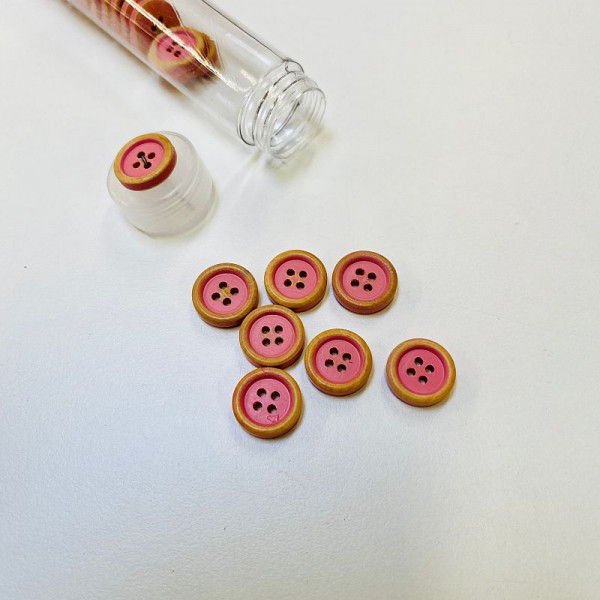 2-hul-knap "Træknap lyserød" Ø ca. 15 mm