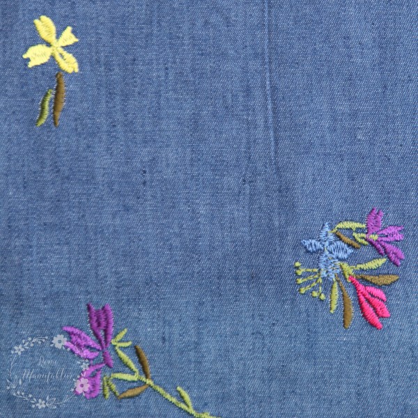 Let-Demim med broderi "Blomster"