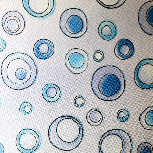 Bomuld “Flora Bleu cirkler“ by Loralie