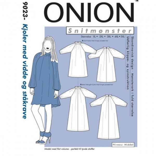 Snitmønster Onion 9023 "Kjoler med vidde og...