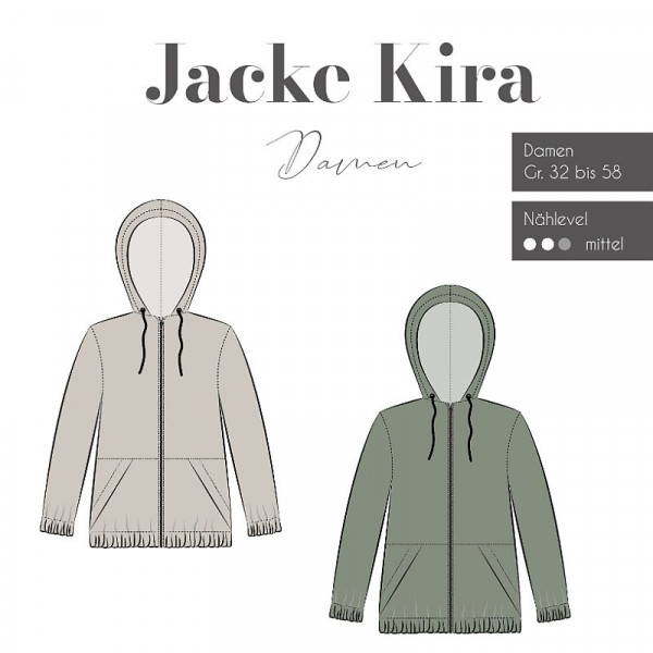 Snitmønster Jakke "Kira" Damen str 32 - 58