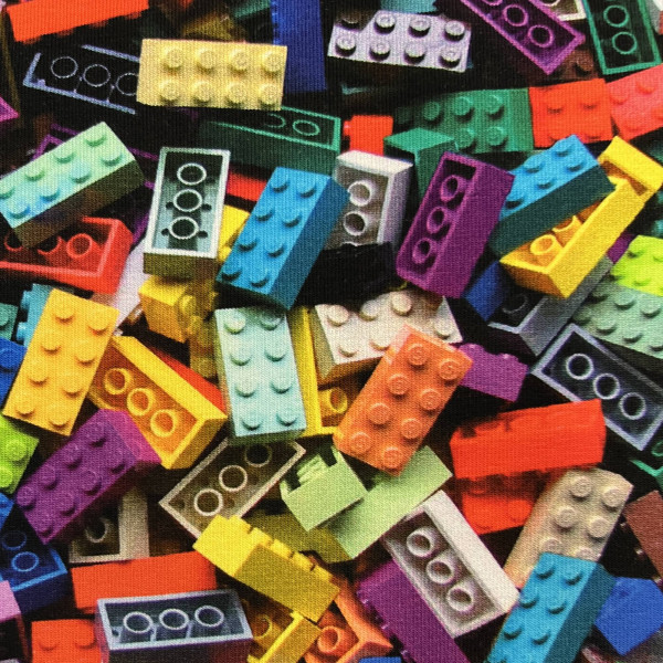 Bomuldsjersey "Lego" klodser