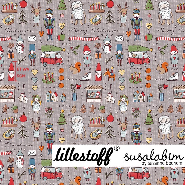Bio-Jersey “Wieihnachtsdoodle" fra susalabim