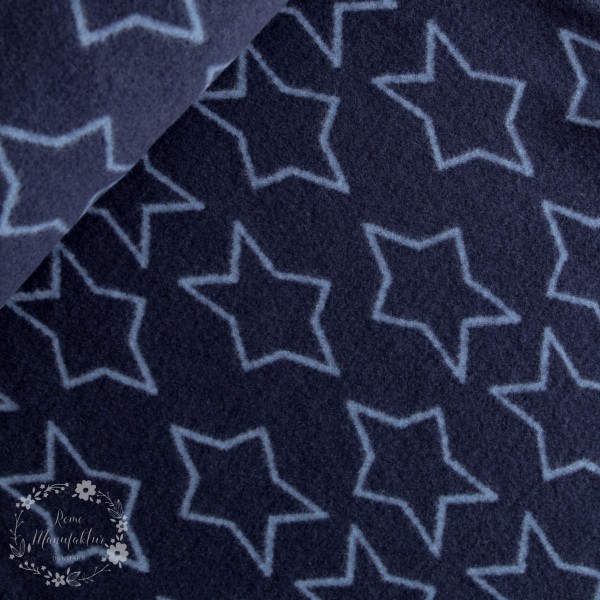 Uld-Fleece blå med stjerner