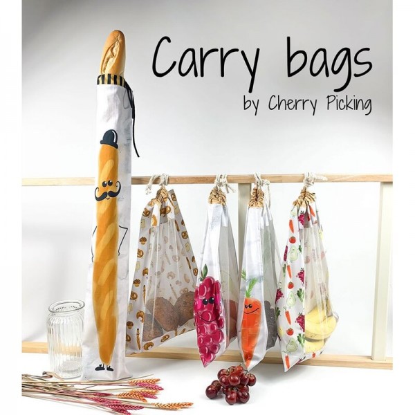 100 cm Bomuld-Panel "Carry Bags" fra Cherry...