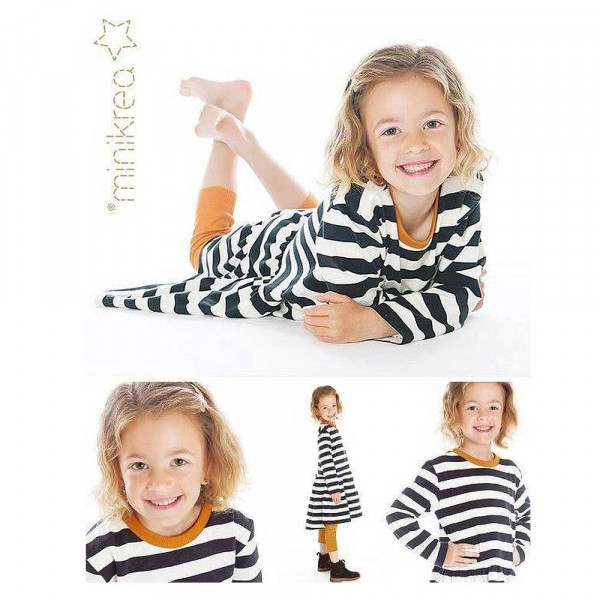 Papierschnittmuster 33015 "Jersey Rüschenkleid" von minikrea 2 - 14 Jahre (Gr. 92 - 164)