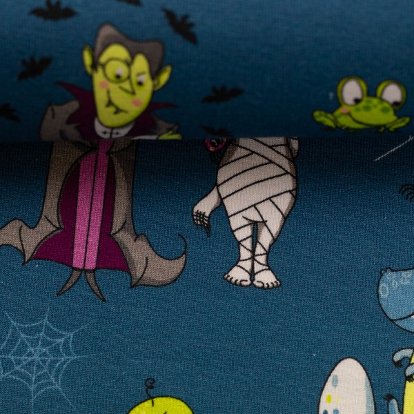 Halloween-Bomuldsjersey "Happy Monsters" by Birgit Boley